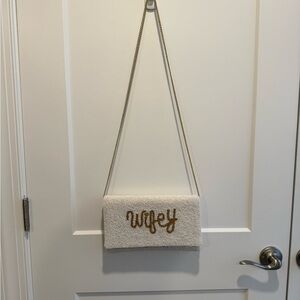 White and Gold 'Wifey' Clutch